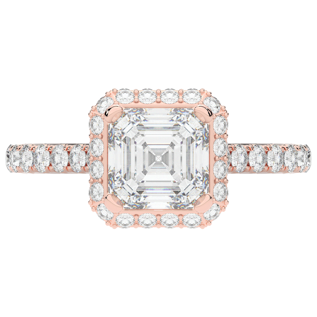 2.75CT.TW ASSCHER LAB DIAMOND HALO ENGAGEMENT RING