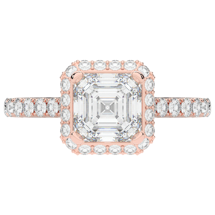 2.75CT.TW ASSCHER LAB DIAMOND HALO ENGAGEMENT RING