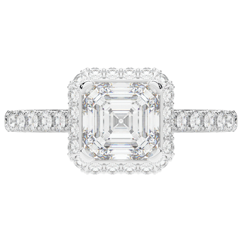 2.75CT.TW ASSCHER LAB DIAMOND HALO ENGAGEMENT RING