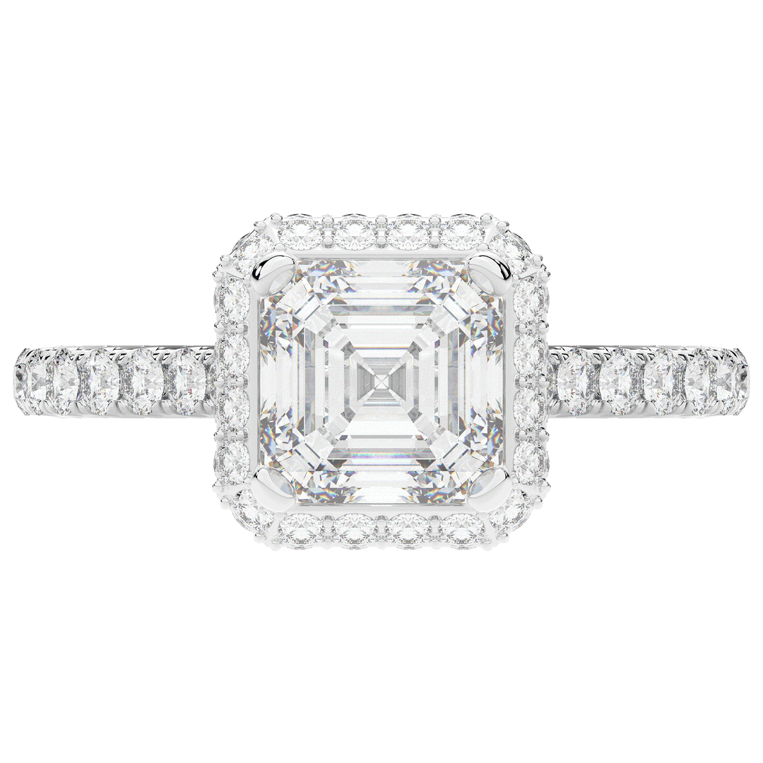 2.75CT.TW ASSCHER LAB DIAMOND HALO ENGAGEMENT RING