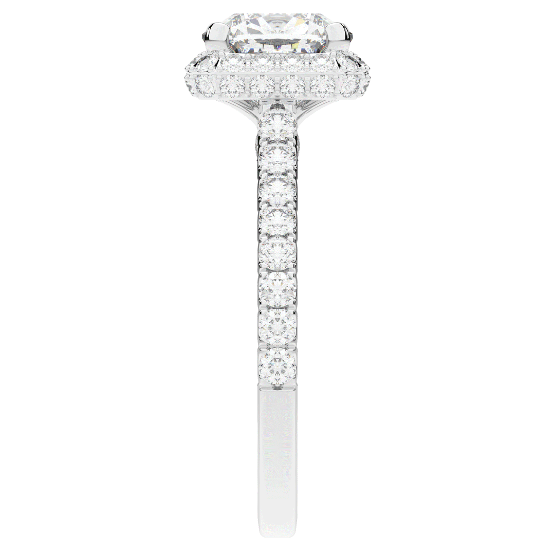 2.75CT.TW CUSHION LAB DIAMOND HALO ENGAGEMENT RING