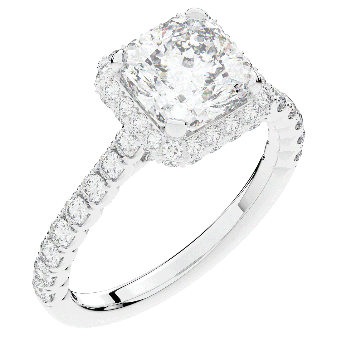 2.75CT.TW CUSHION LAB DIAMOND HALO ENGAGEMENT RING