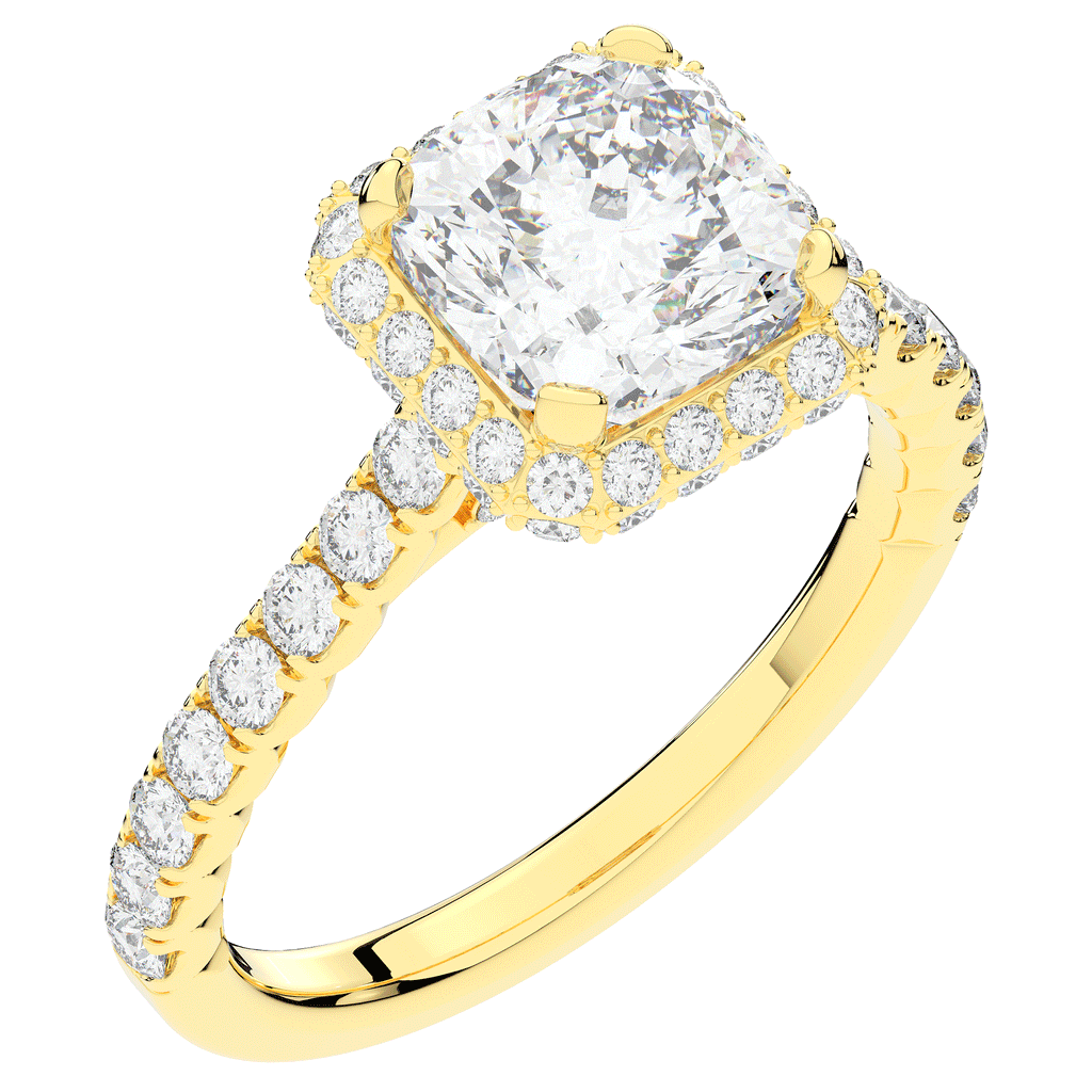 2.75CT.TW CUSHION LAB DIAMOND HALO ENGAGEMENT RING