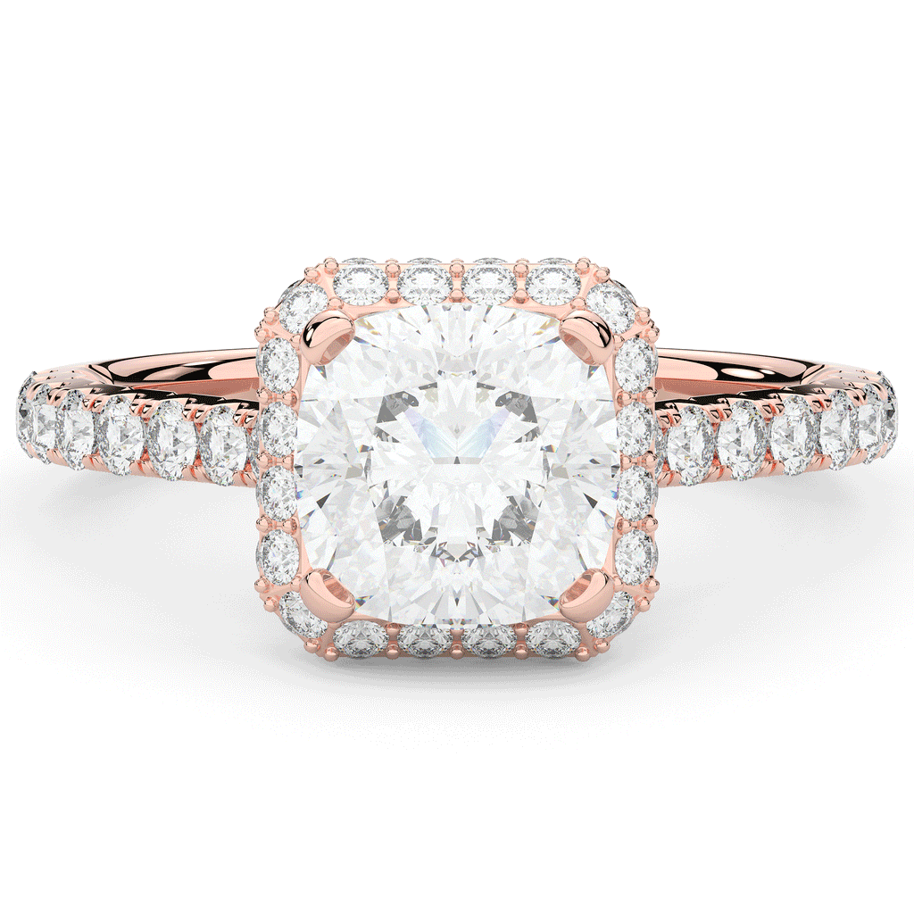 2.75CT.TW CUSHION LAB DIAMOND HALO ENGAGEMENT RING