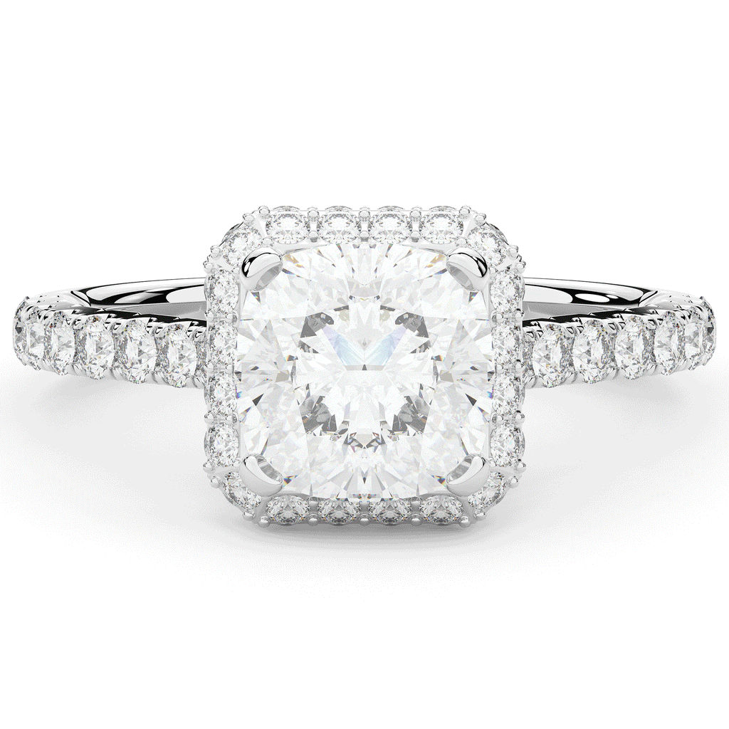 2.75CT.TW CUSHION LAB DIAMOND HALO ENGAGEMENT RING