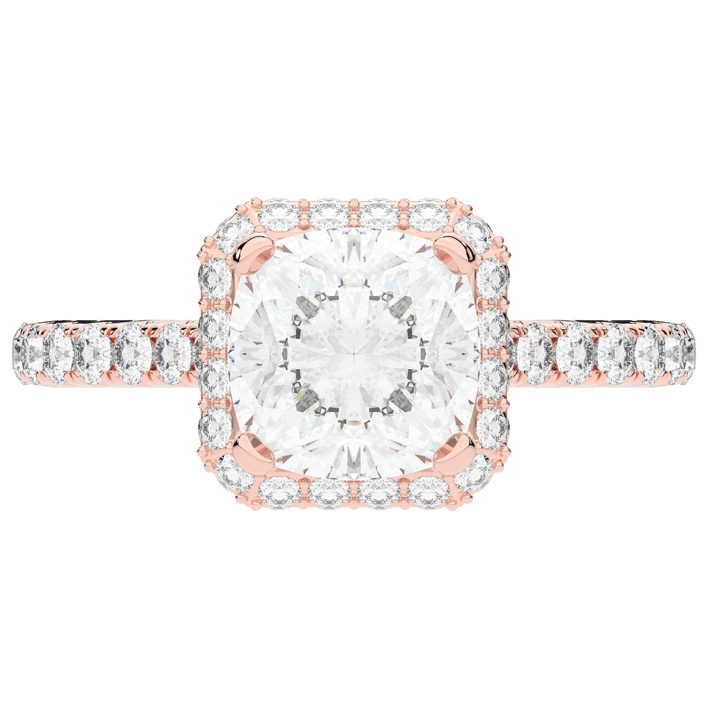 2.75CT.TW CUSHION LAB DIAMOND HALO ENGAGEMENT RING