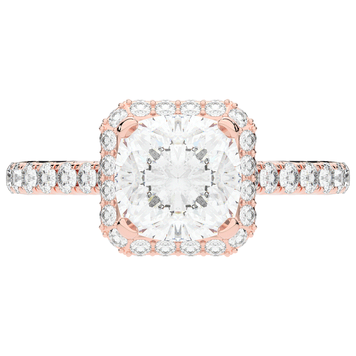 2.75CT.TW CUSHION LAB DIAMOND HALO ENGAGEMENT RING