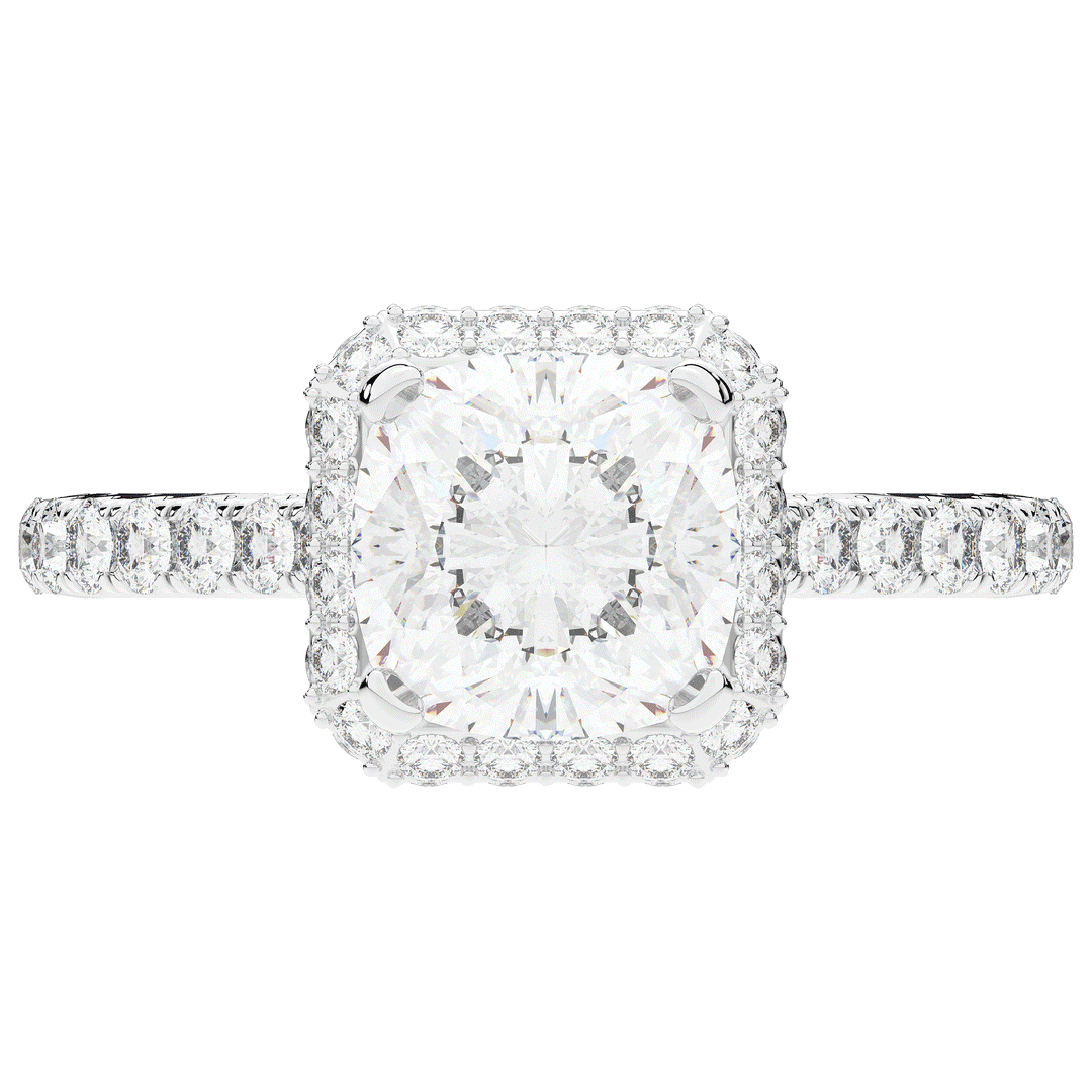 2.75CT.TW CUSHION LAB DIAMOND HALO ENGAGEMENT RING