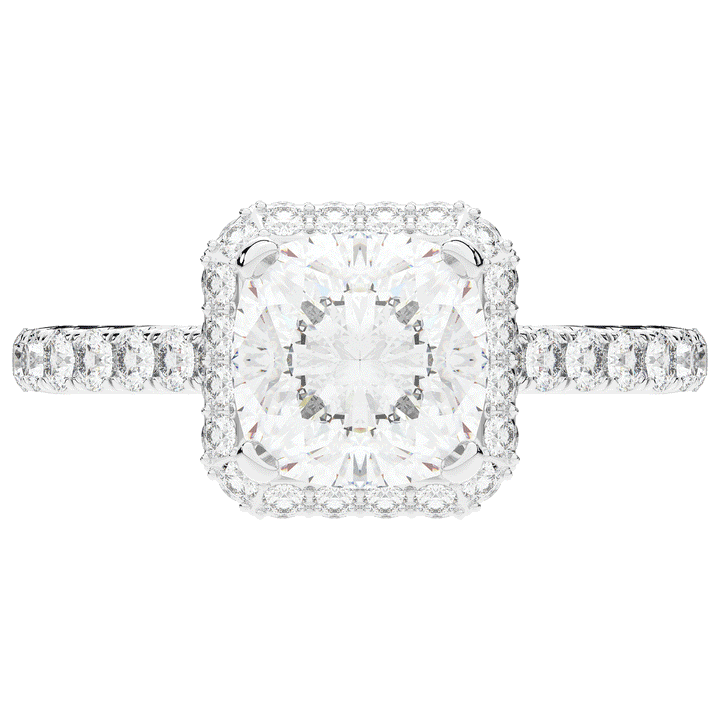 2.75CT.TW CUSHION LAB DIAMOND HALO ENGAGEMENT RING