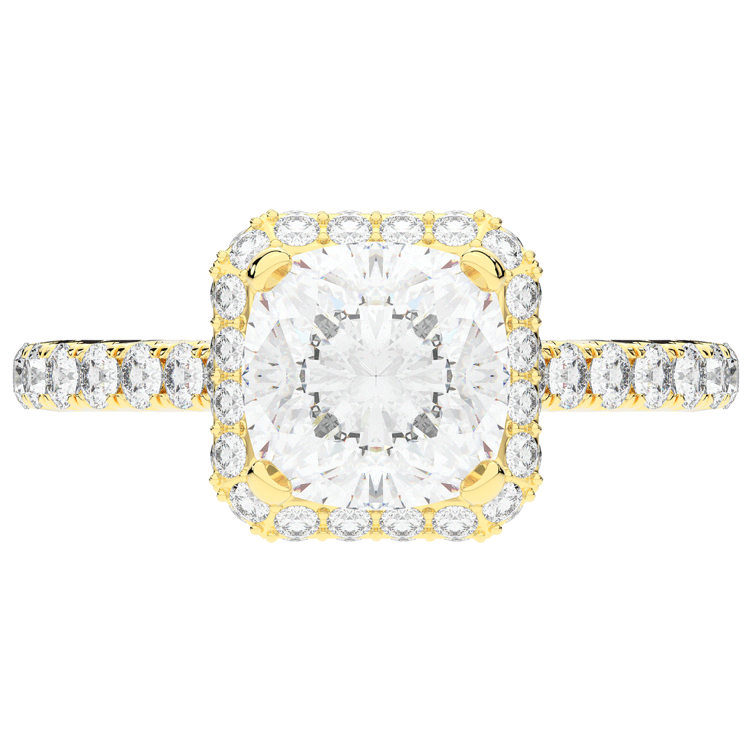 2.75CT.TW CUSHION LAB DIAMOND HALO ENGAGEMENT RING