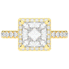 3.90CT.TW PRINCESS LAB DIAMOND HALO ENGAGEMENT RING