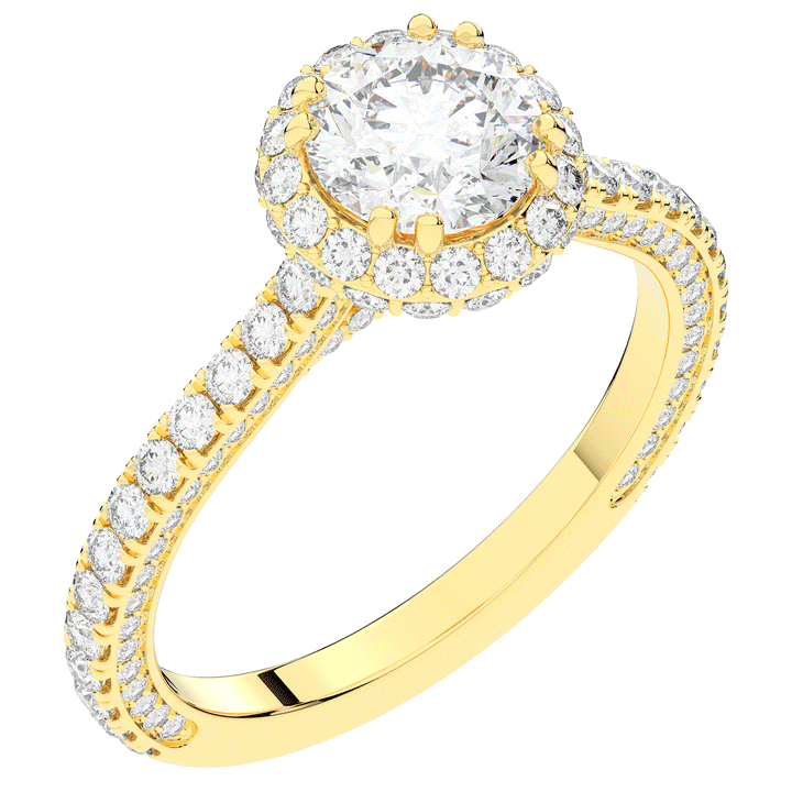 1.90CT.TW ROUND LAB DIAMOND HALO ENGAGEMENT RING