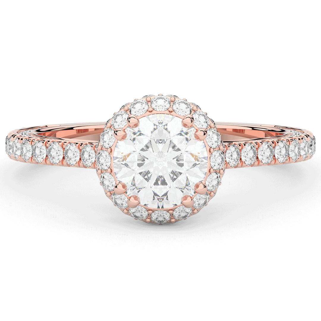 1.90CT.TW ROUND LAB DIAMOND HALO ENGAGEMENT RING