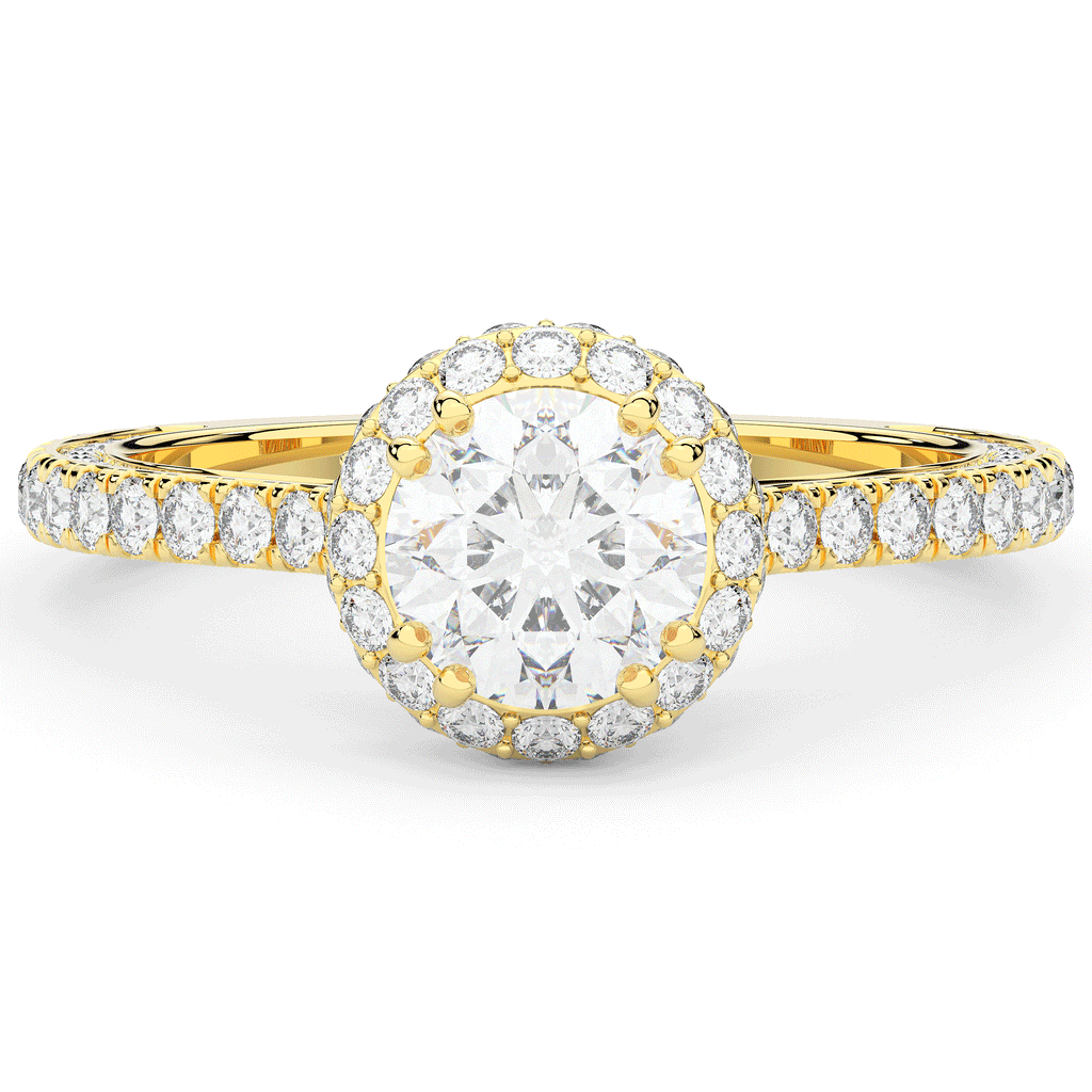 1.90CT.TW ROUND LAB DIAMOND HALO ENGAGEMENT RING