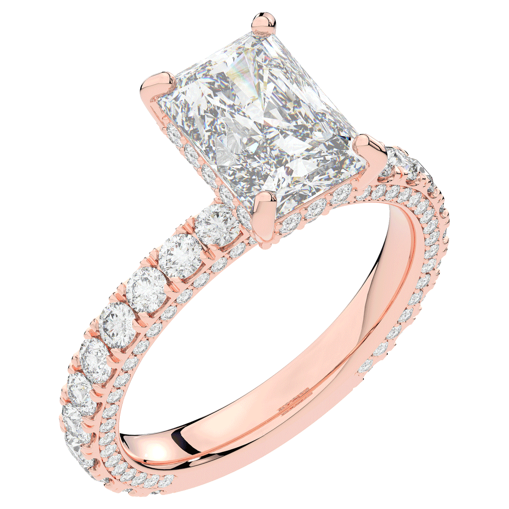 3.00CT.TW RADIANT LAB DIAMOND ENGAGEMENT RING