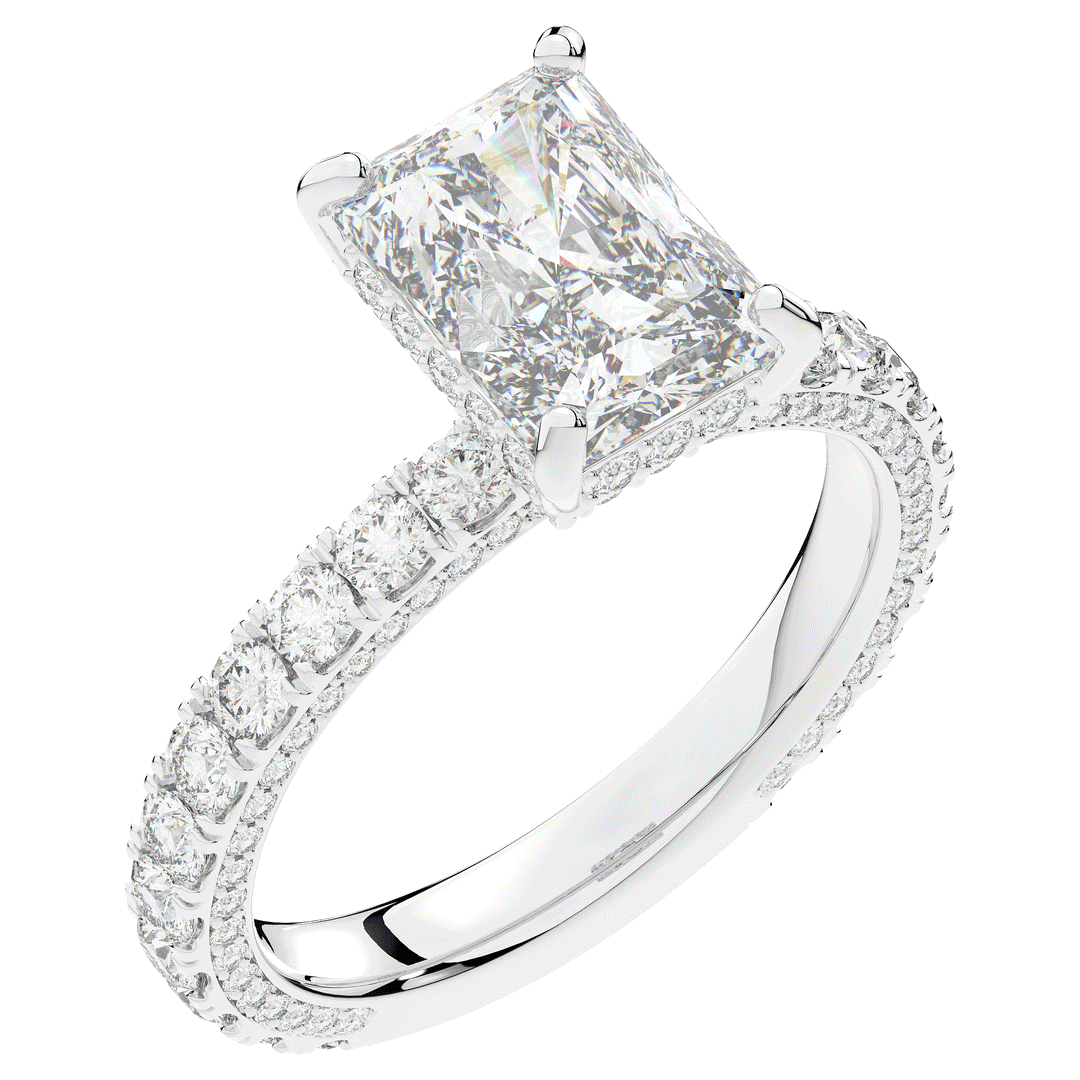 3.00CT.TW RADIANT LAB DIAMOND ENGAGEMENT RING