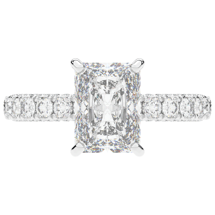 3.00CT.TW RADIANT LAB DIAMOND ENGAGEMENT RING