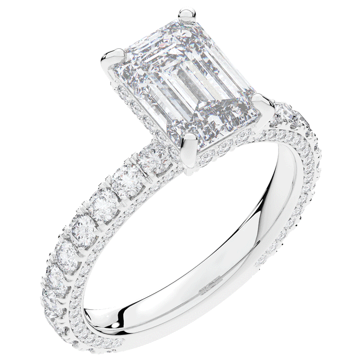 3.00CT.TW EMERALD CUT LAB DIAMOND ENGAGEMENT RING