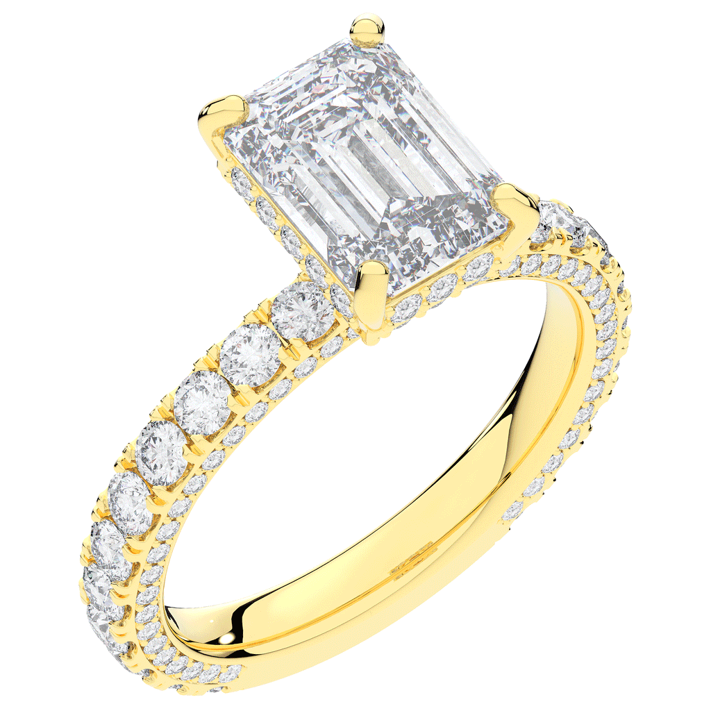 3.00CT.TW EMERALD CUT LAB DIAMOND ENGAGEMENT RING