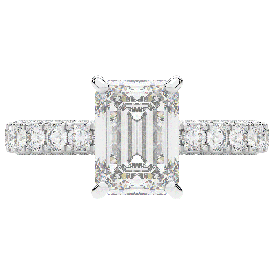 3.00CT.TW EMERALD CUT LAB DIAMOND ENGAGEMENT RING