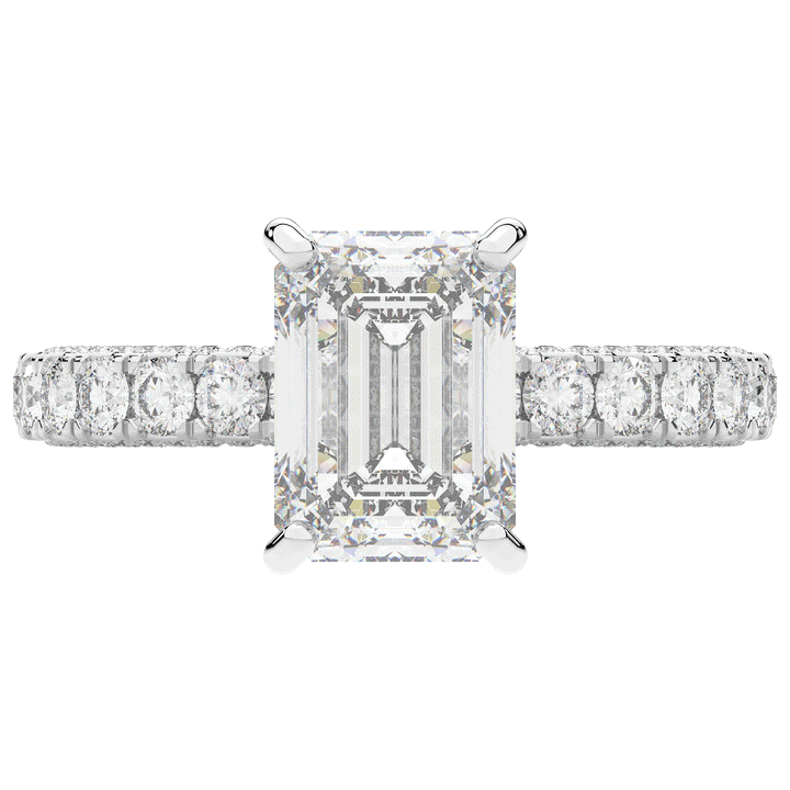 3.00CT.TW EMERALD CUT LAB DIAMOND ENGAGEMENT RING