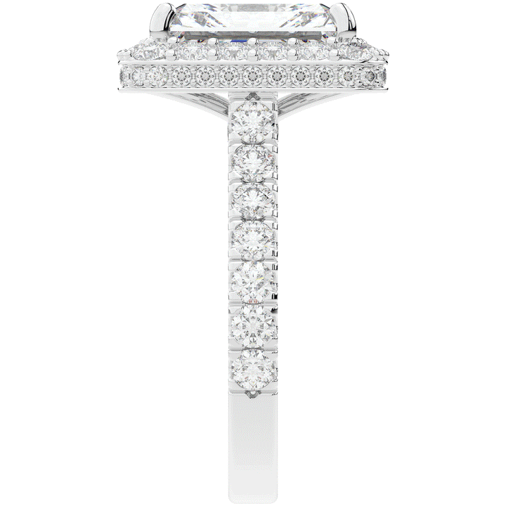 4.50CT.TW RADIANT LAB DIAMOND HALO ENGAGEMENT RING