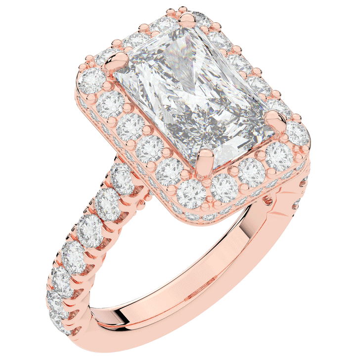 4.50CT.TW RADIANT LAB DIAMOND HALO ENGAGEMENT RING