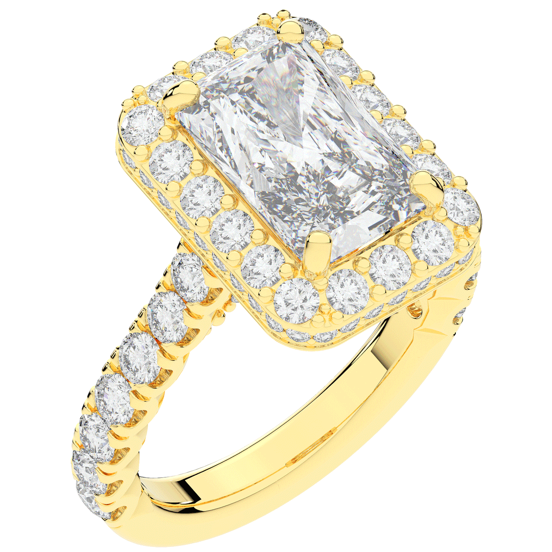 4.50CT.TW RADIANT LAB DIAMOND HALO ENGAGEMENT RING