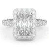 4.50CT.TW RADIANT LAB DIAMOND HALO ENGAGEMENT RING