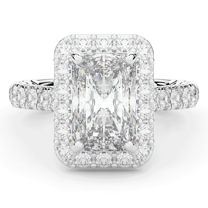 4.50CT.TW RADIANT LAB DIAMOND HALO ENGAGEMENT RING