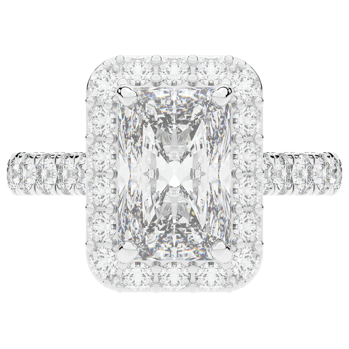 4.50CT.TW RADIANT LAB DIAMOND HALO ENGAGEMENT RING