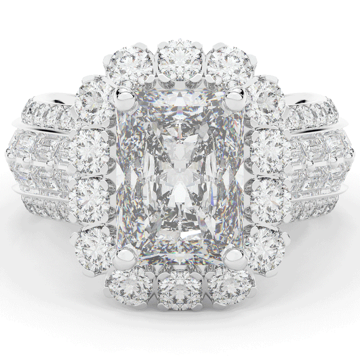 8.00CT.TW RADIANT LAB DIAMOND HALO ENGAGEMENT RING