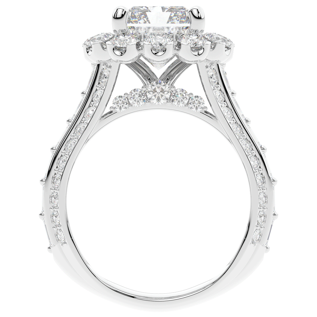 8.00CT.TW RADIANT LAB DIAMOND HALO ENGAGEMENT RING