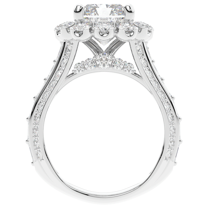 8.00CT.TW RADIANT LAB DIAMOND HALO ENGAGEMENT RING