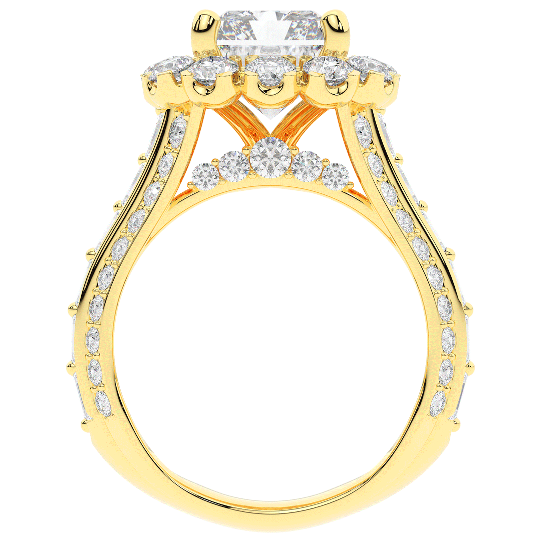 8.00CT.TW RADIANT LAB DIAMOND HALO ENGAGEMENT RING