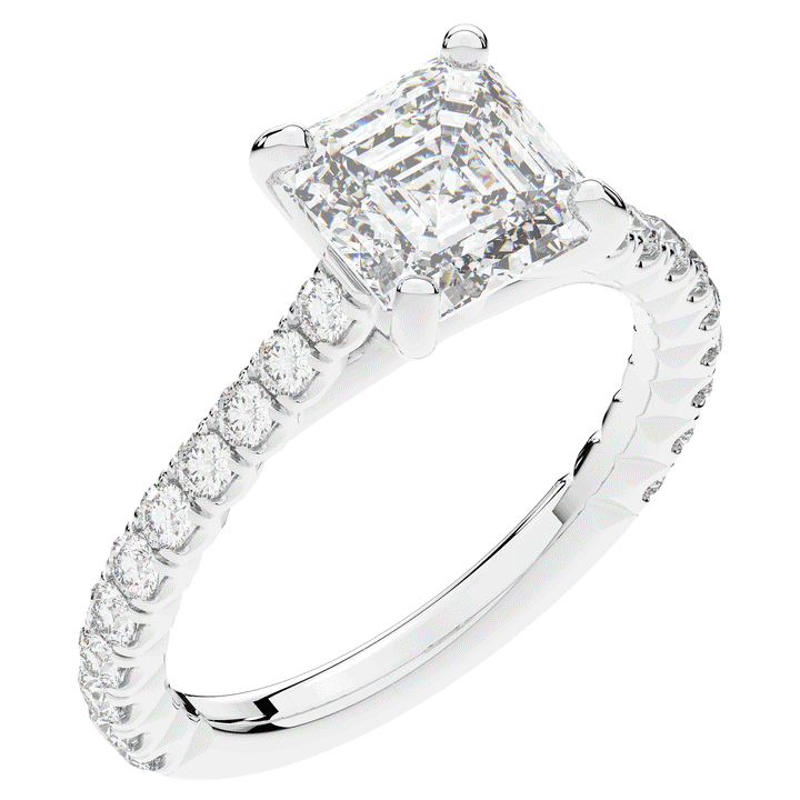 2.40CT.TW ASSCHER LAB DIAMOND ENGAGEMENT RING