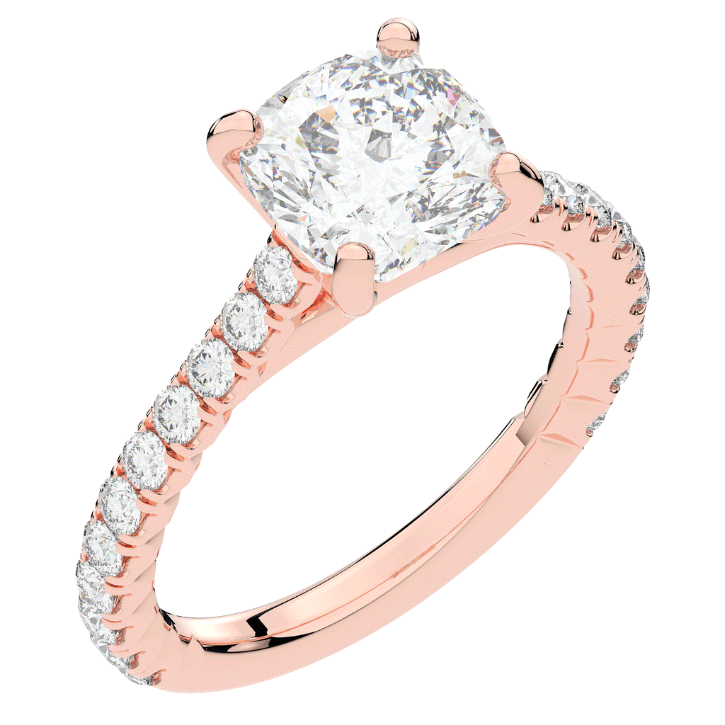 2.40CT.TW CUSHION LAB DIAMOND ENGAGEMENT RING