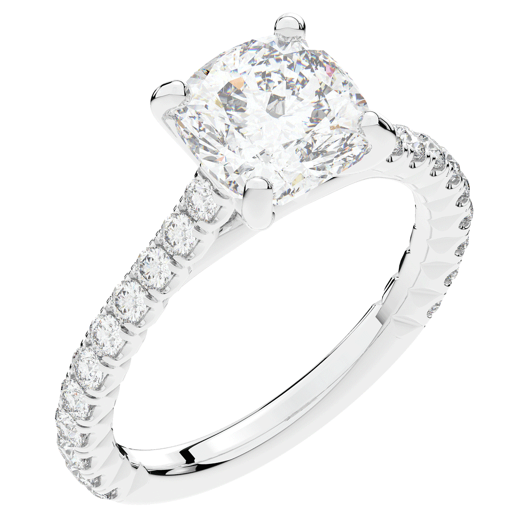 2.40CT.TW CUSHION LAB DIAMOND ENGAGEMENT RING