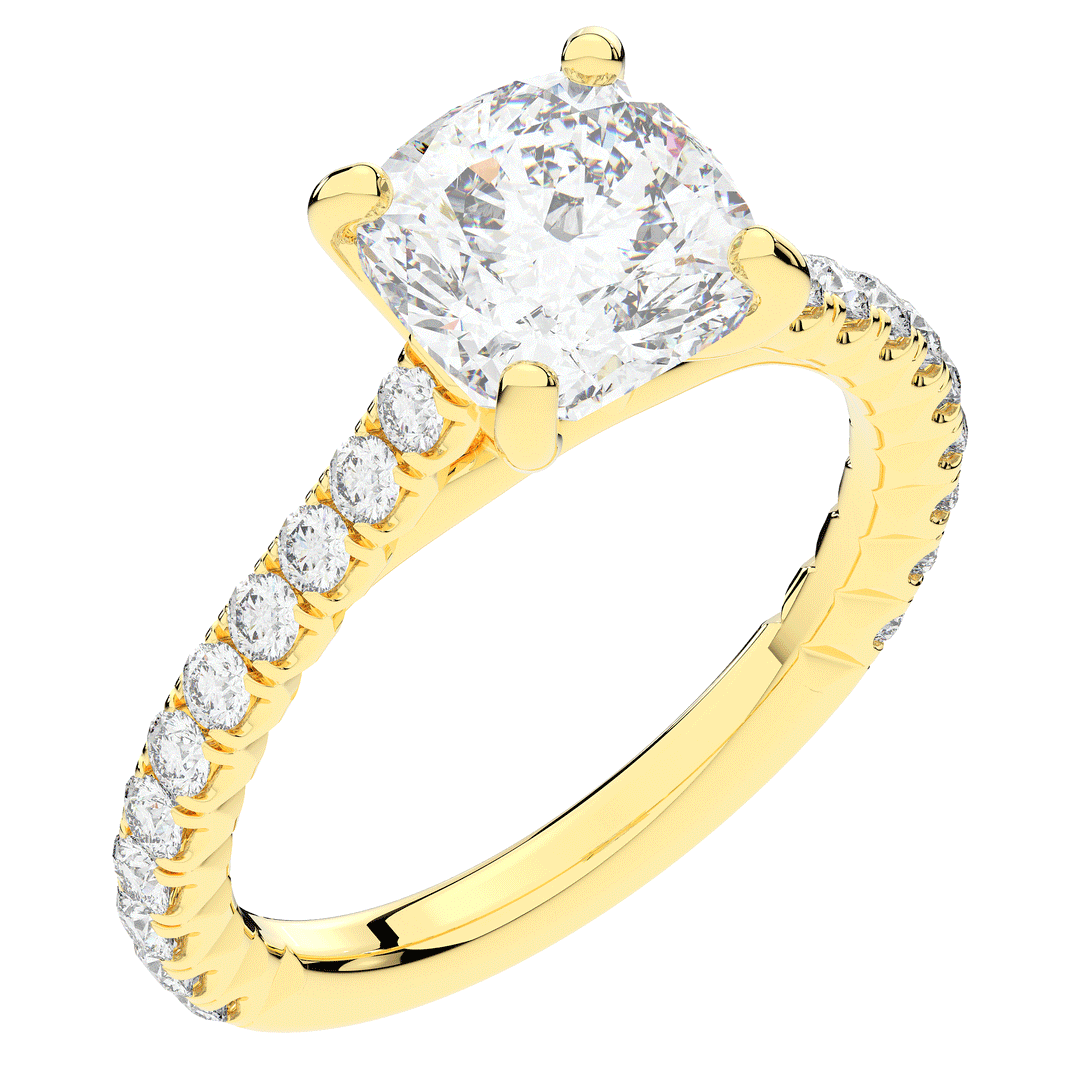 2.40CT.TW CUSHION LAB DIAMOND ENGAGEMENT RING