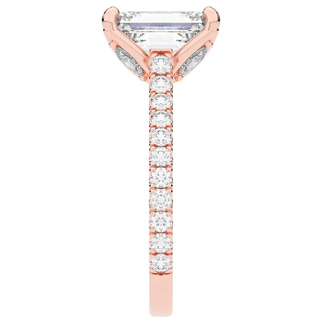 2.70CT.TW EMERALD CUT LAB DIAMOND SOLITAIRE ENGAGEMENT RING