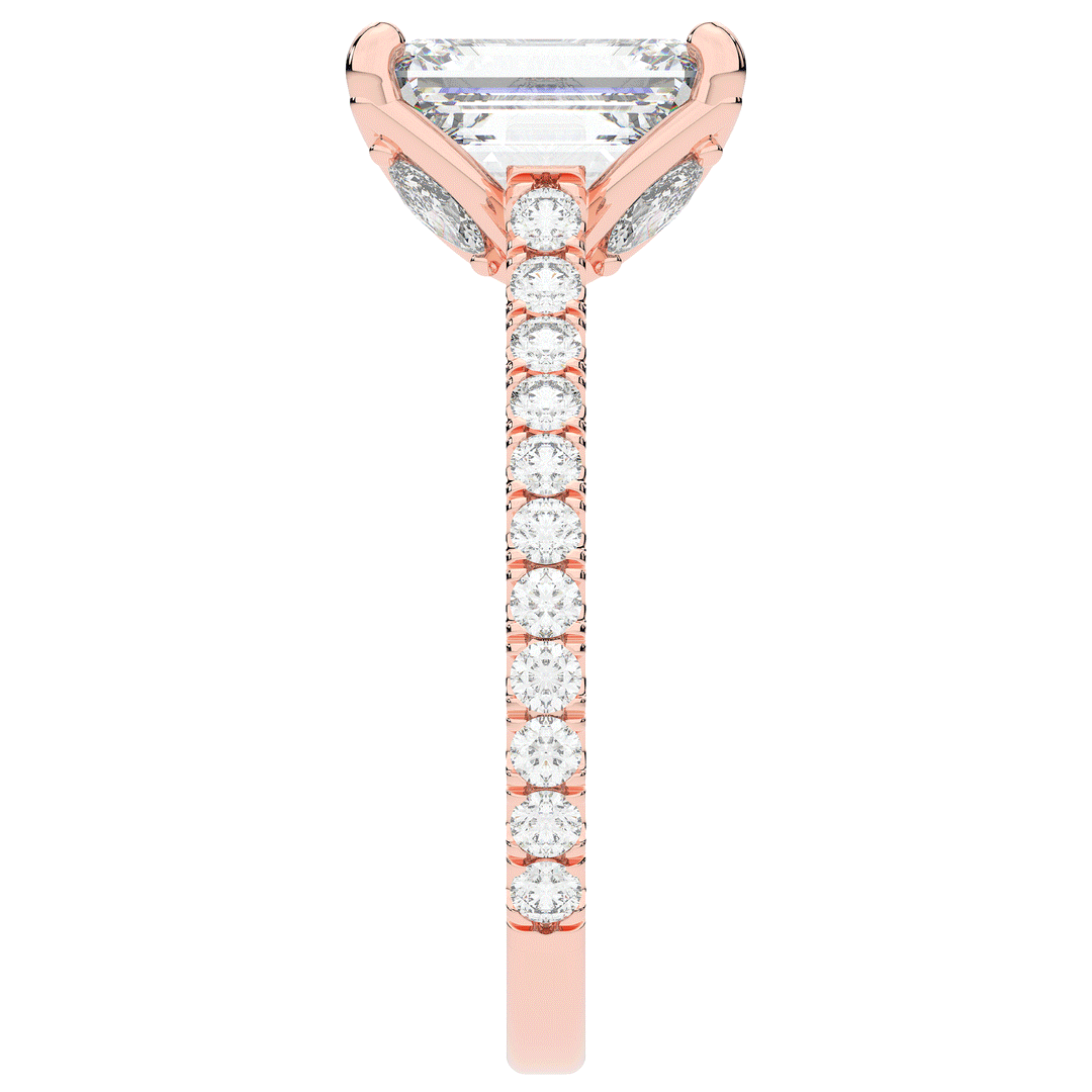 2.70CT.TW EMERALD CUT LAB DIAMOND SOLITAIRE ENGAGEMENT RING