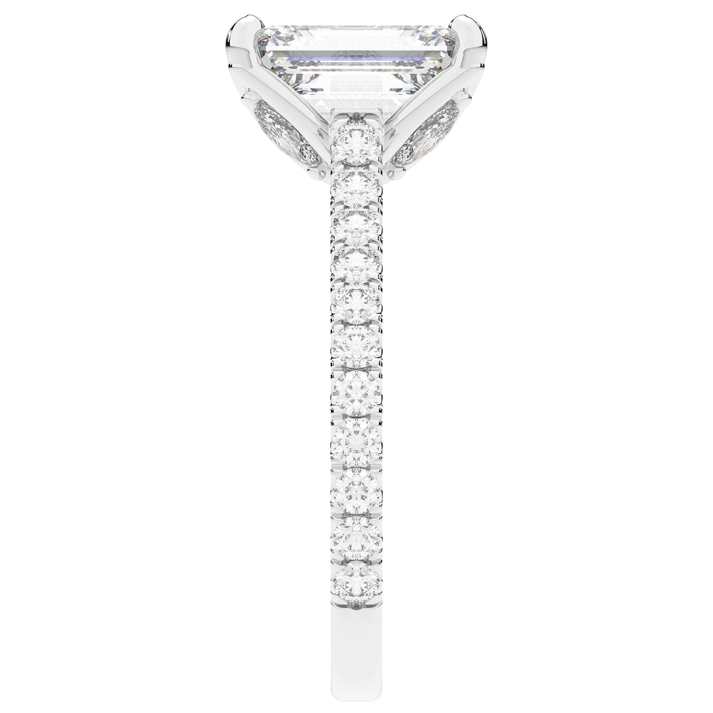 2.70CT.TW EMERALD CUT LAB DIAMOND SOLITAIRE ENGAGEMENT RING