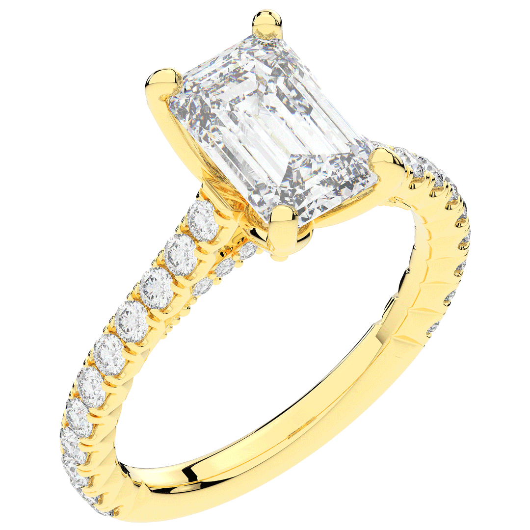 2.70CT.TW EMERALD CUT LAB DIAMOND SOLITAIRE ENGAGEMENT RING