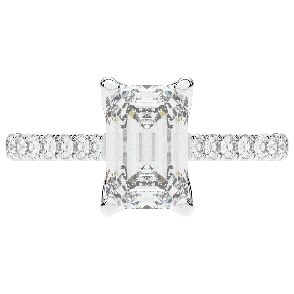 2.70CT.TW EMERALD CUT LAB DIAMOND SOLITAIRE ENGAGEMENT RING