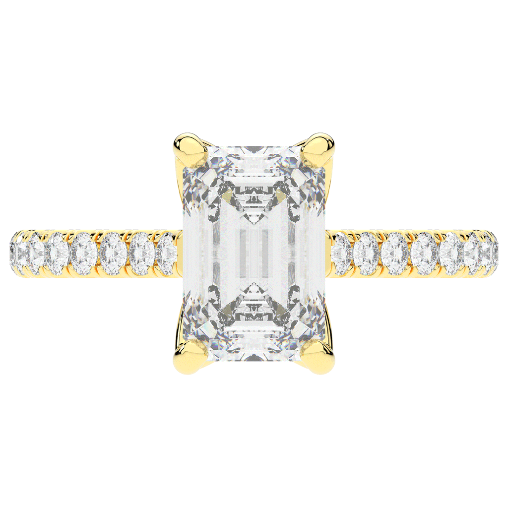 2.70CT.TW EMERALD CUT LAB DIAMOND SOLITAIRE ENGAGEMENT RING