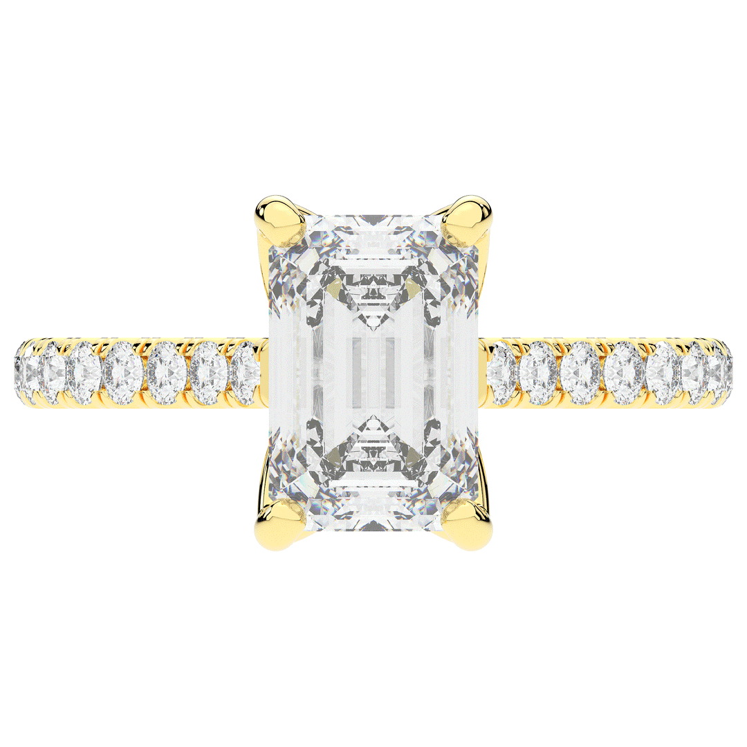 2.70CT.TW EMERALD CUT LAB DIAMOND SOLITAIRE ENGAGEMENT RING