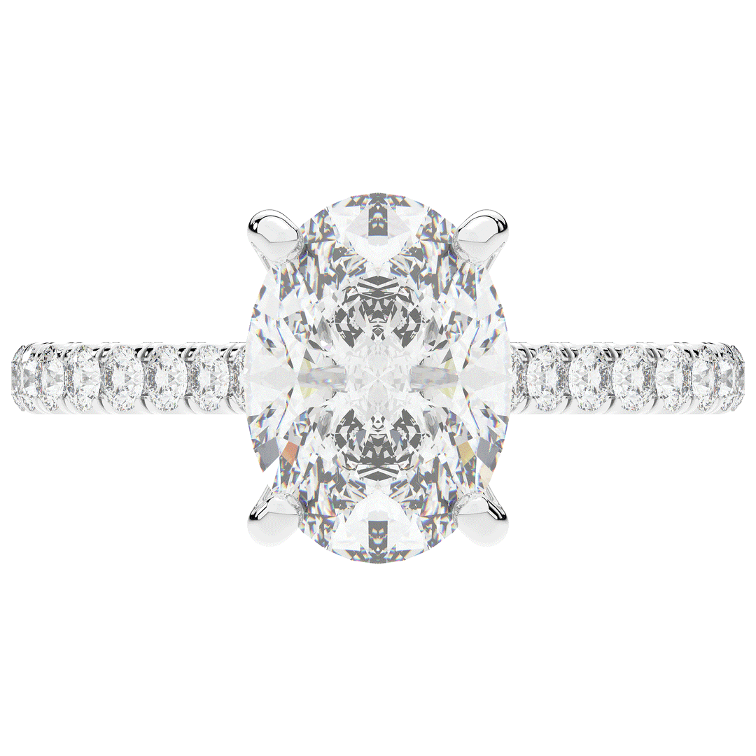 2.40CT.TW OVAL LAB DIAMOND ENGAGEMENT RING