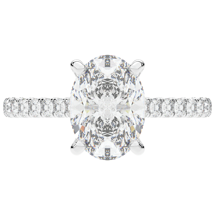 2.40CT.TW OVAL LAB DIAMOND ENGAGEMENT RING