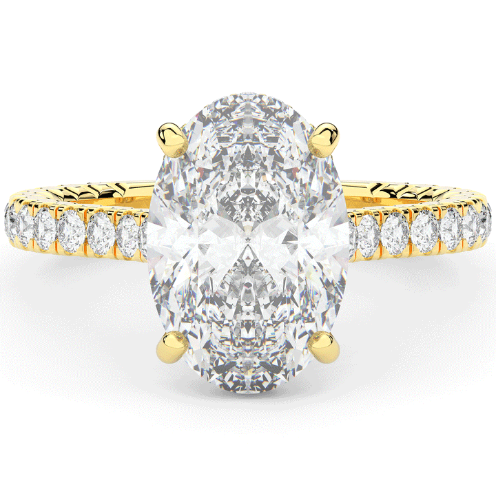 4.70CT.TW OVAL LAB DIAMOND UNDERHALO SOLITAIRE ENGAGEMENT RING