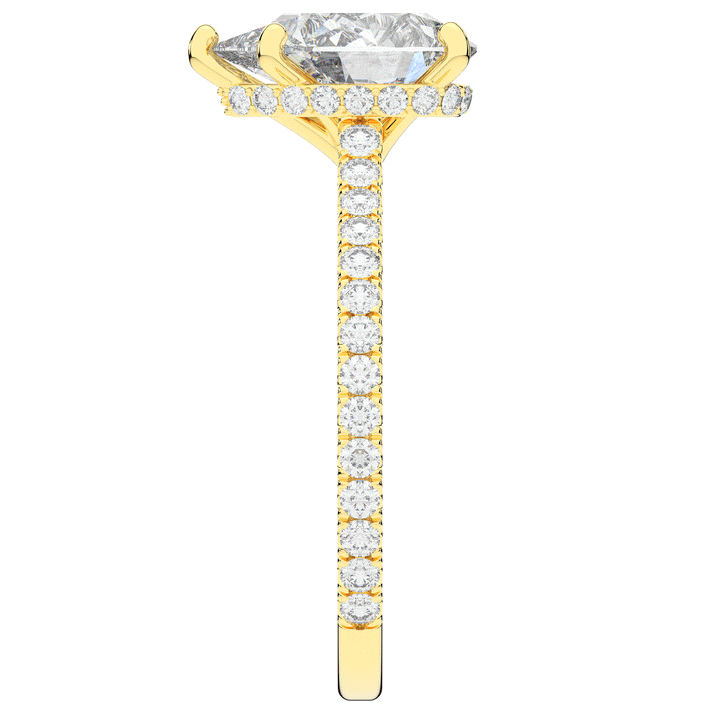 2.50CT.TW PEAR LAB DIAMOND UNDERHALO SOLITAIRE ENGAGEMENT RING